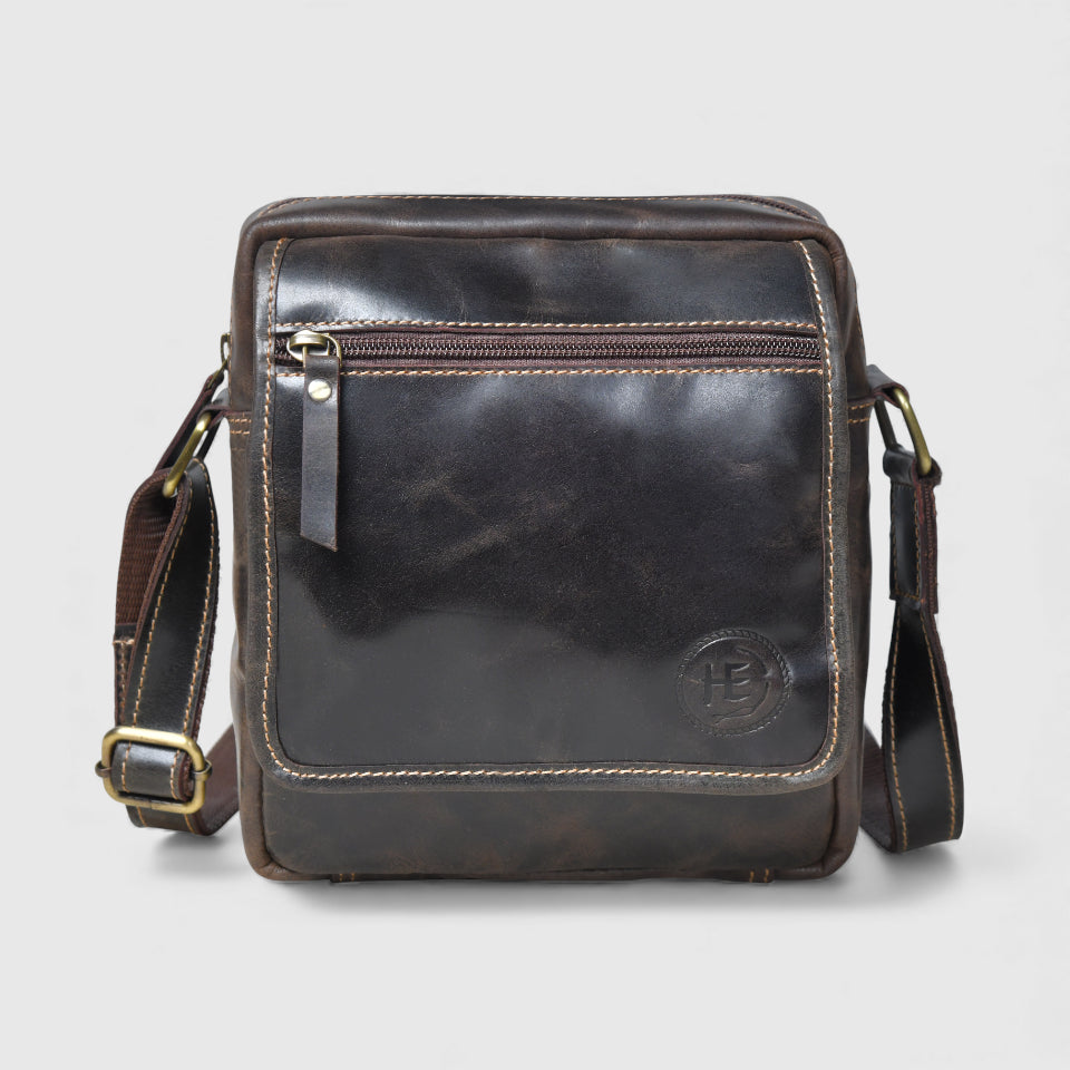 Explorer Vintage Leather Sling Bag - Brown Colour