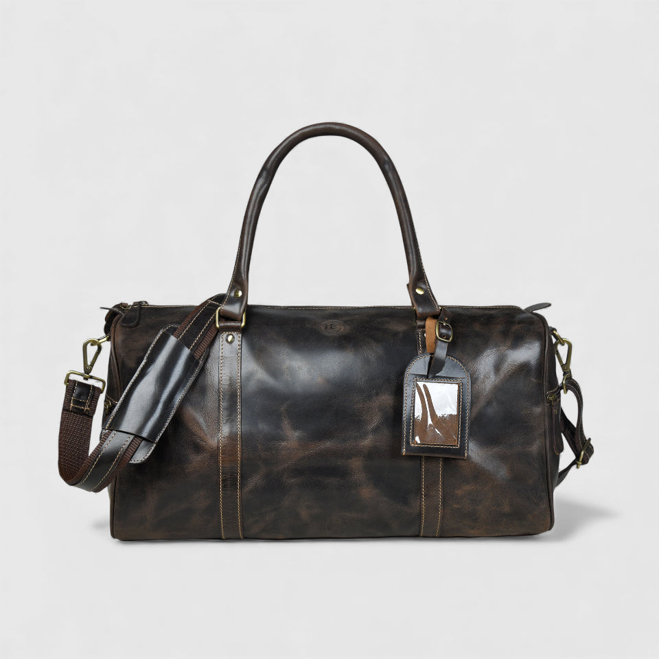 The Regent Voyager – Vintage Leather Travel Duffle - Maroon Colour