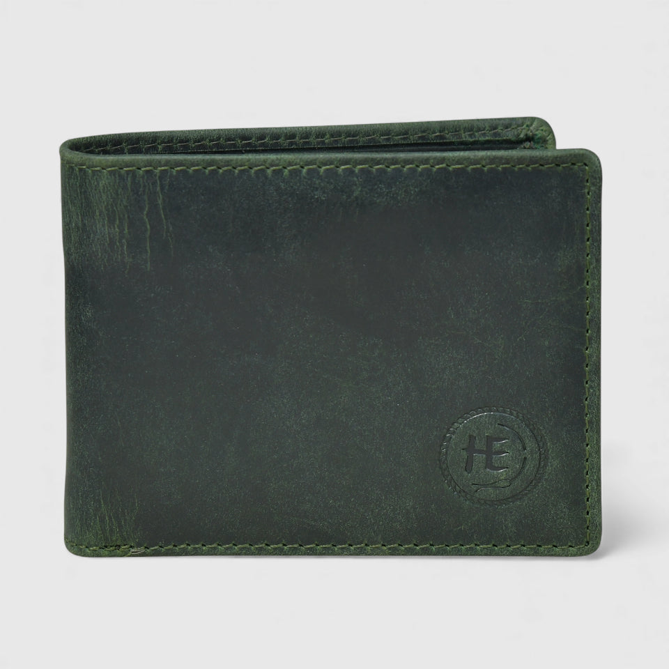 Vintage Leather RFID Wallet - Green Colour