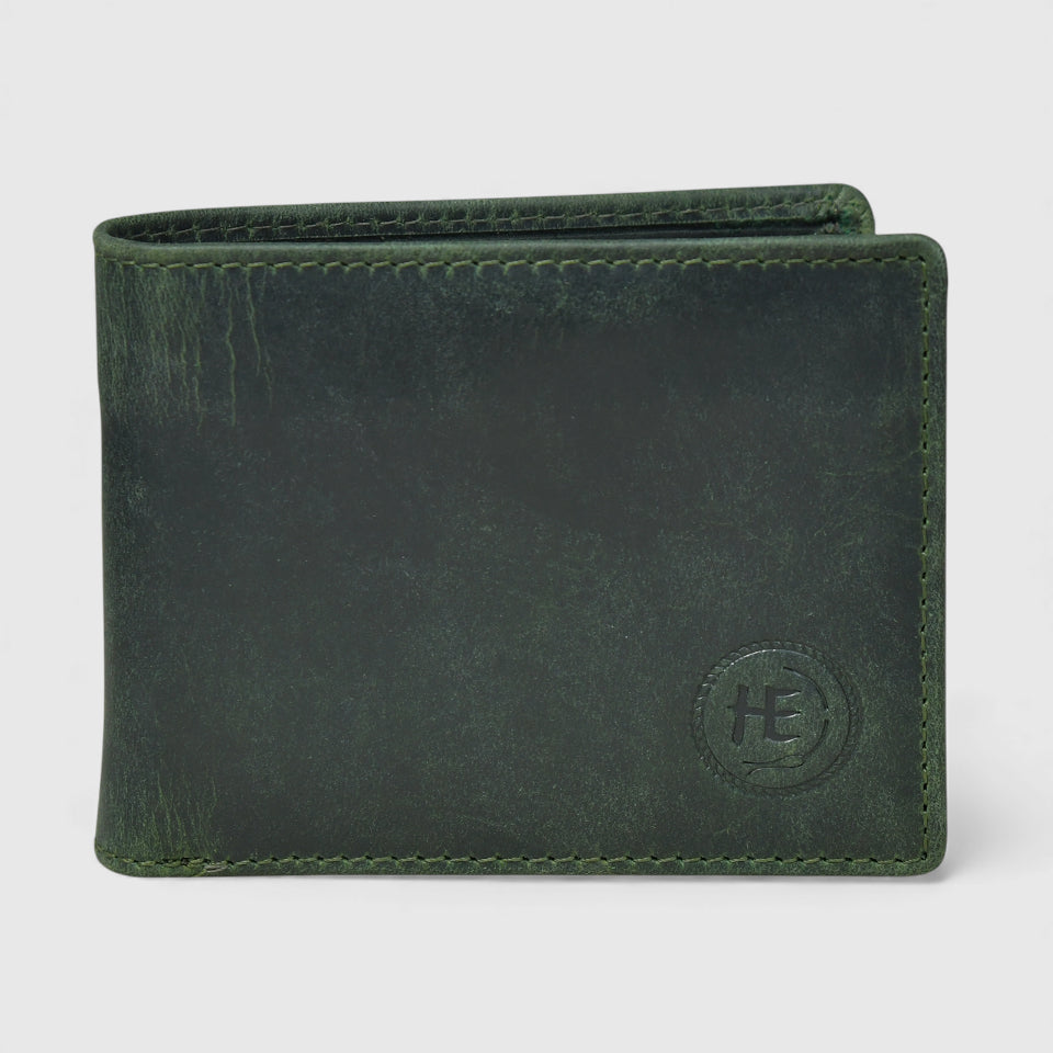 Vintage Leather RFID Wallet - Green Colour