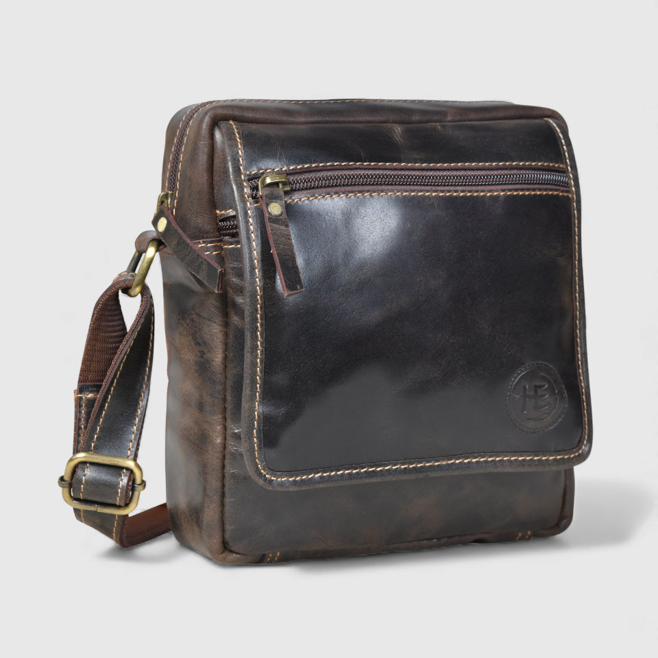 Explorer Vintage Leather Sling Bag - Brown Colour
