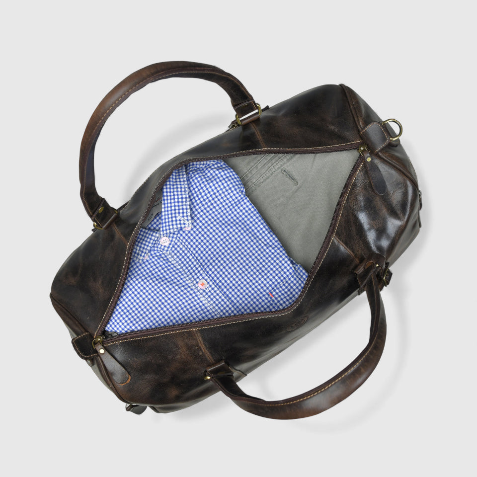 The Regent Voyager – Vintage Leather Travel Duffle - Maroon Colour