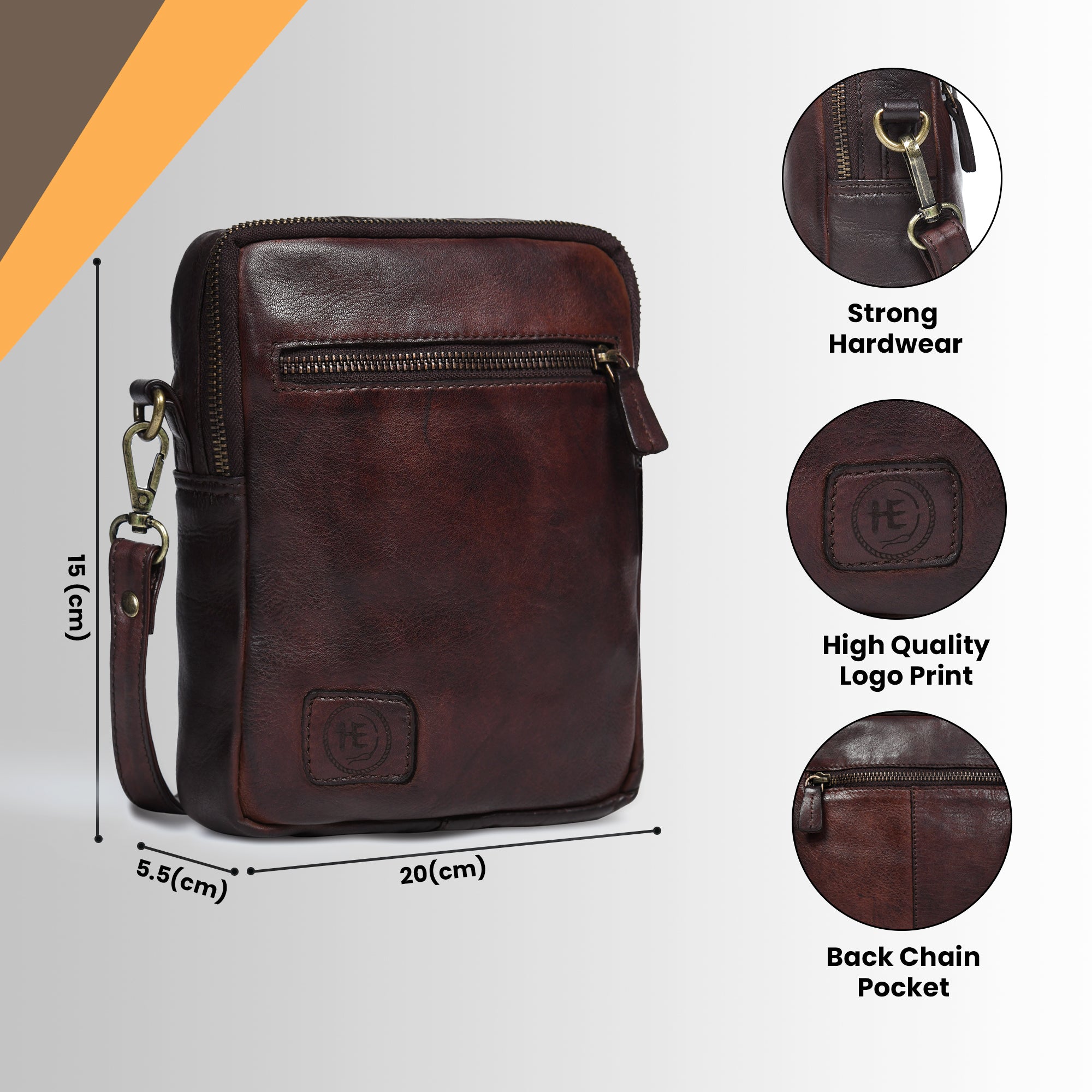 OxBlood Trail Leather Sling Bag – Brown Colour