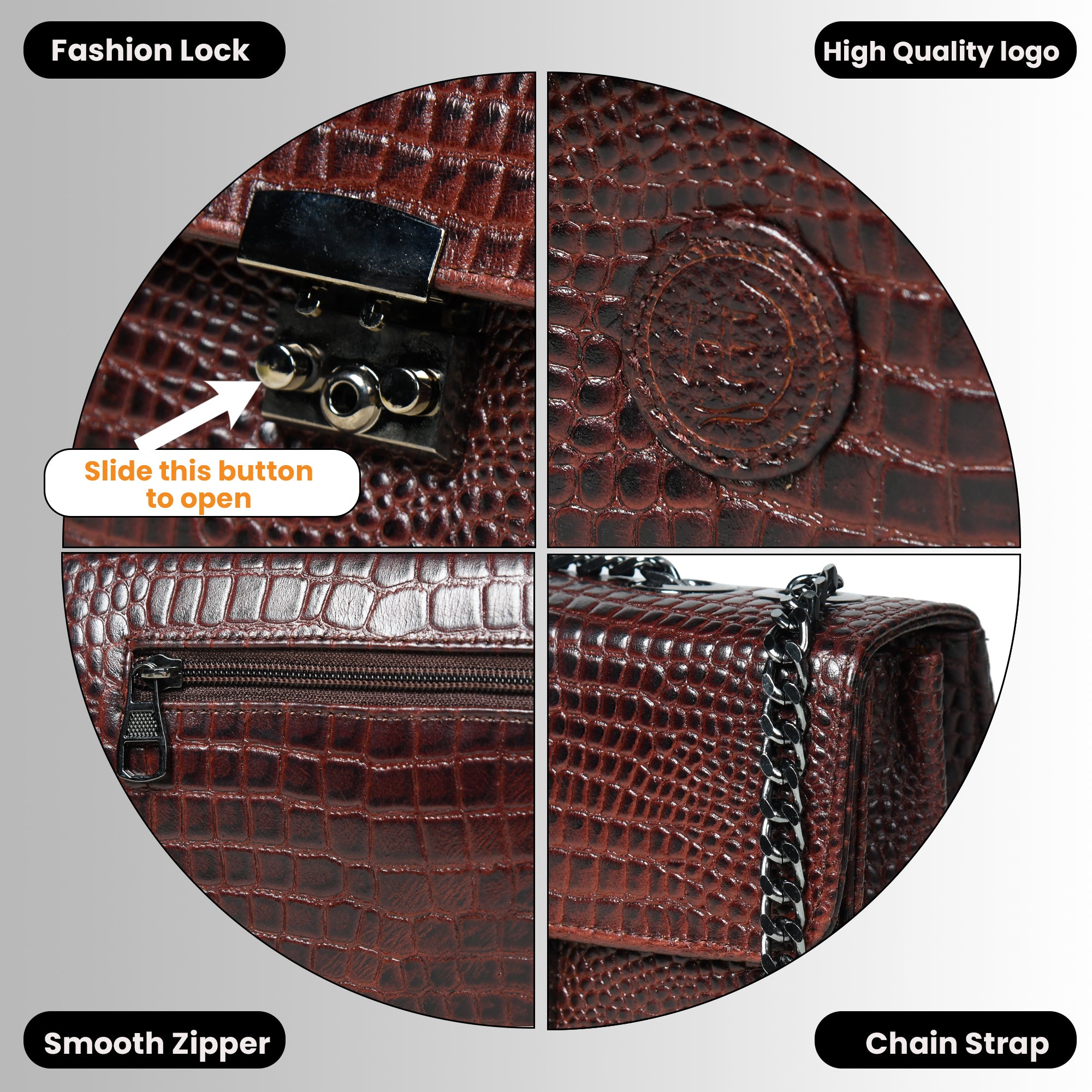 Obsidian Executive Leather Briefcase - Maroon Colour