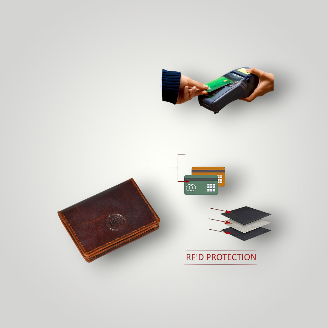 Classic Leather Card Wallet - Maroon Colour