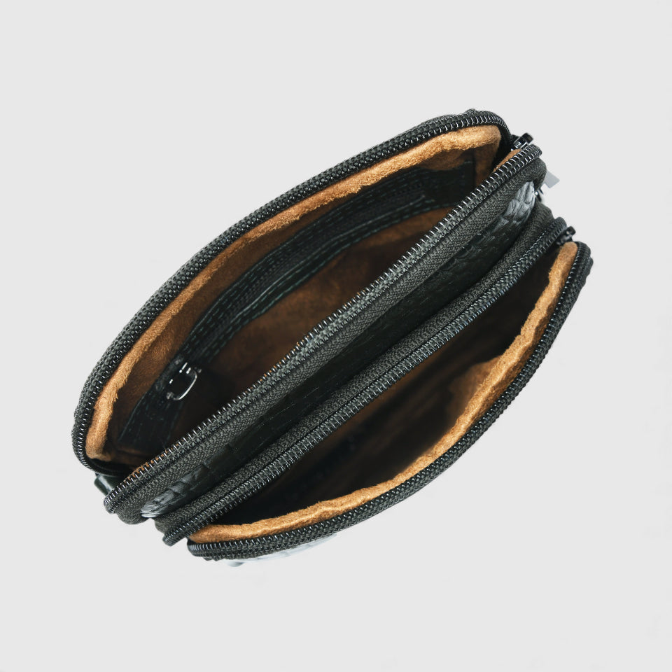 Croc Luxe Leather Sling Bag – Green Colour