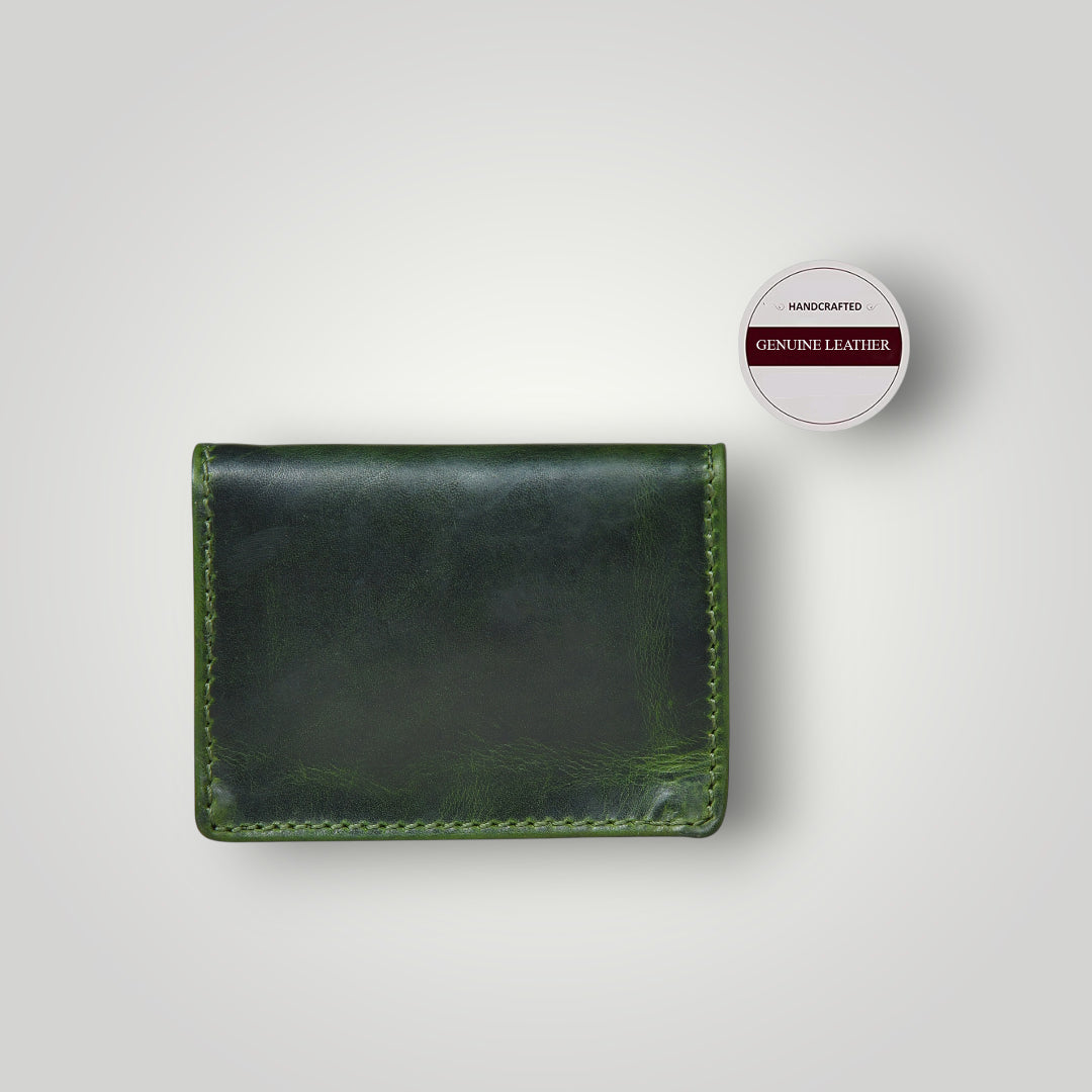 Classic Leather Card Wallet - Green Colour