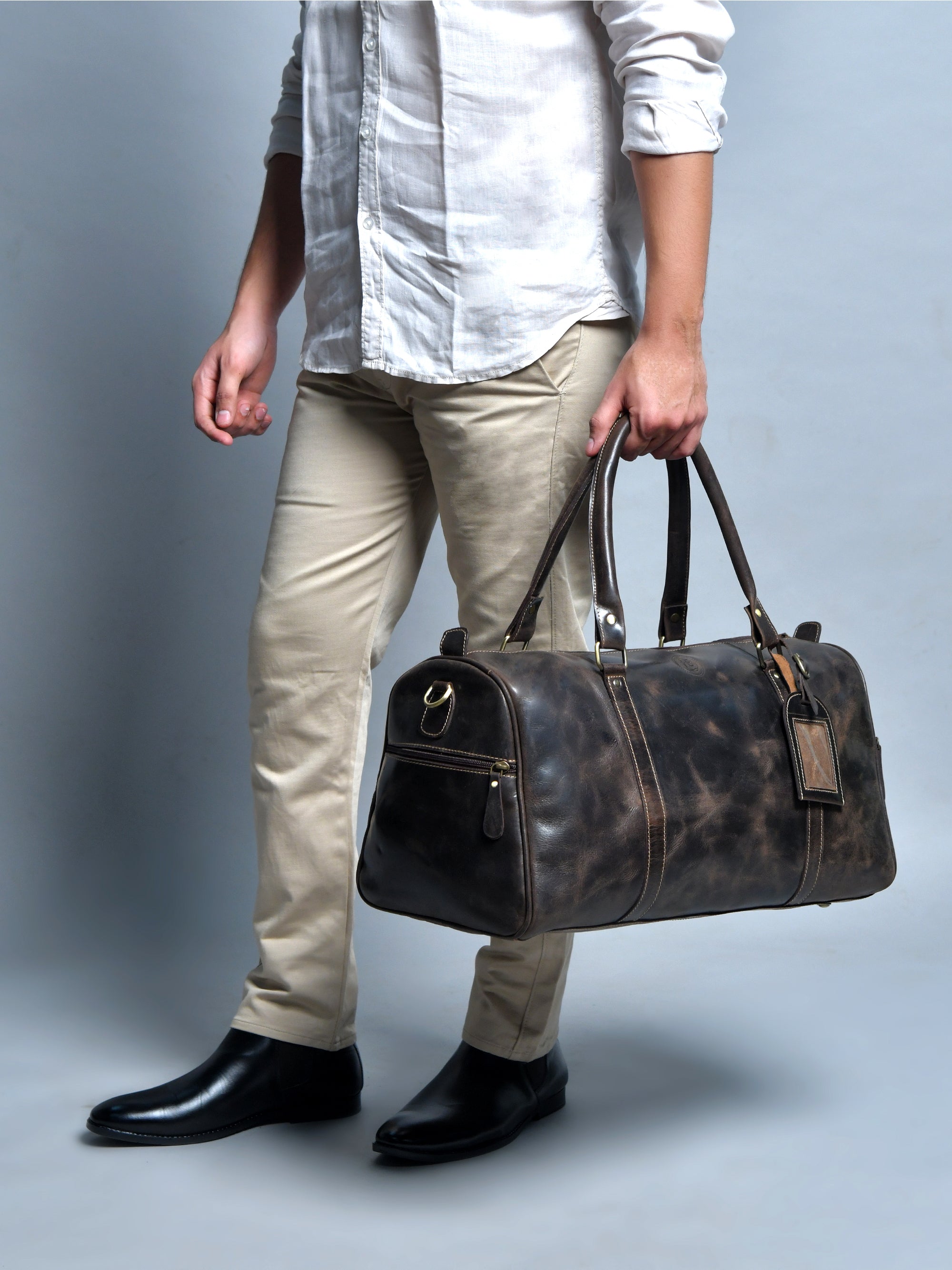 The Voyager Premium Leather Duffle Bag