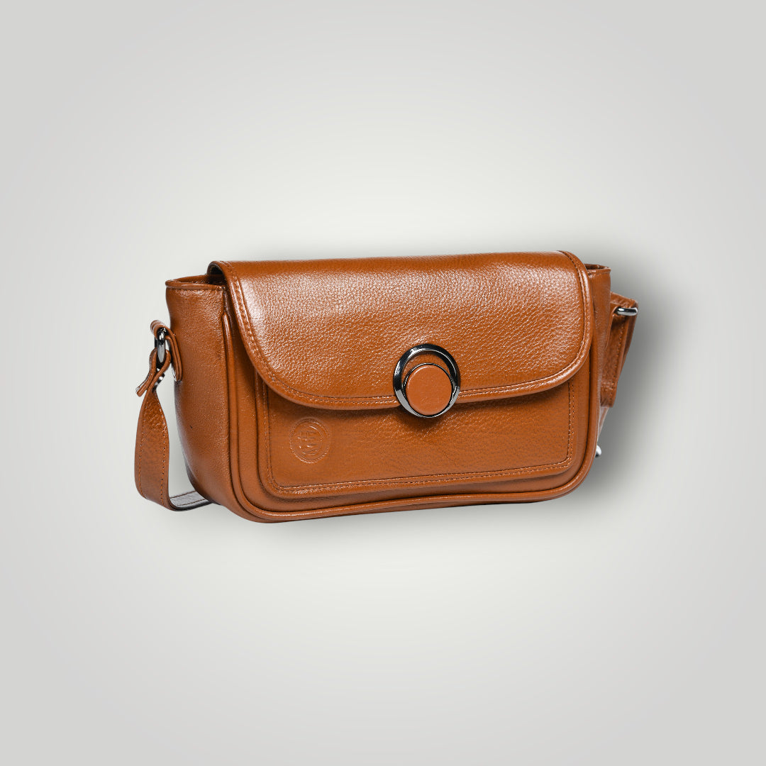 Verdant Elegance Women's Leather Handbag - Maroon Colour