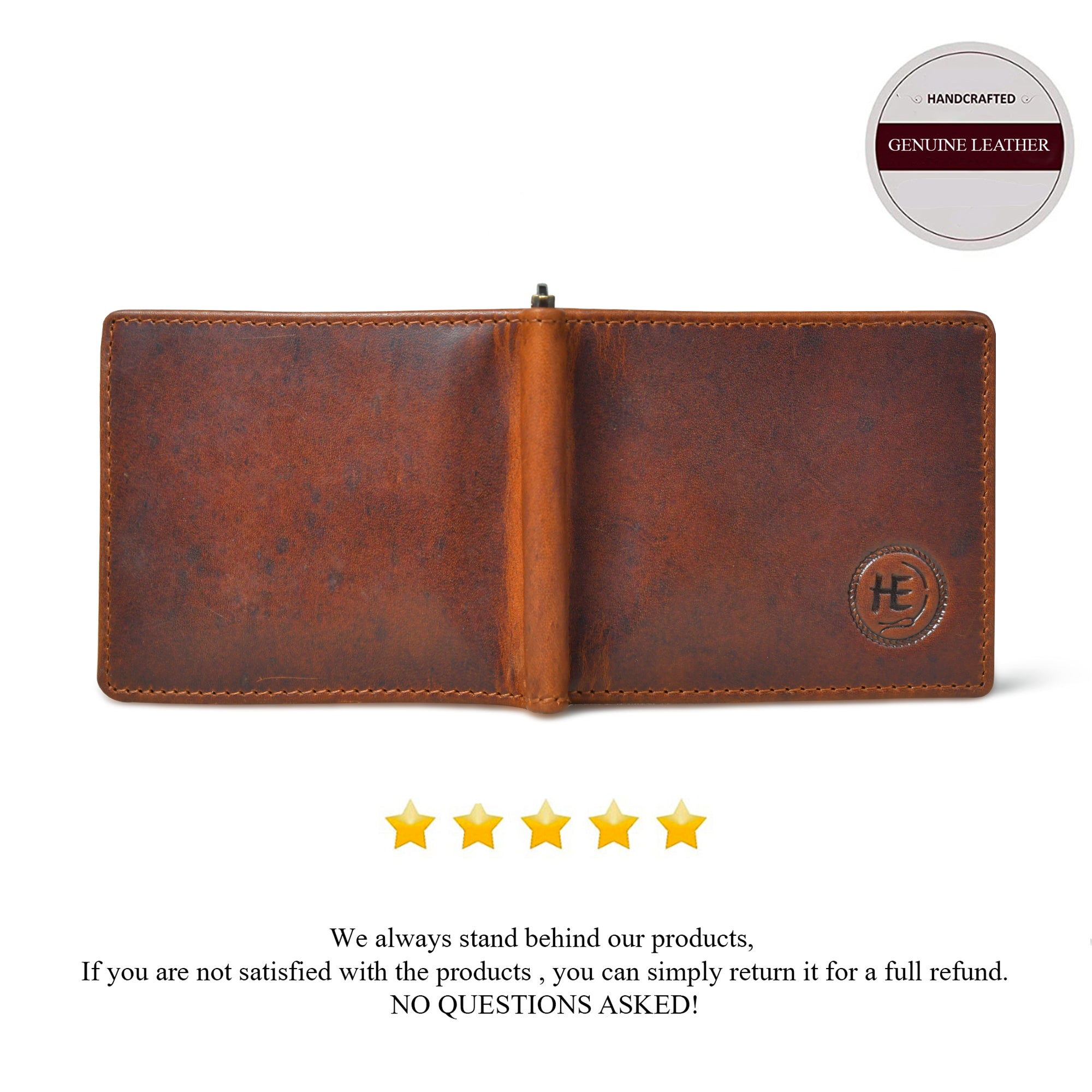 Slim Money Clip Wallet - Brown Colour