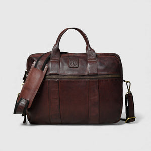 Executive Heritage Pure Leather Laptop Bag - Maroon Colour