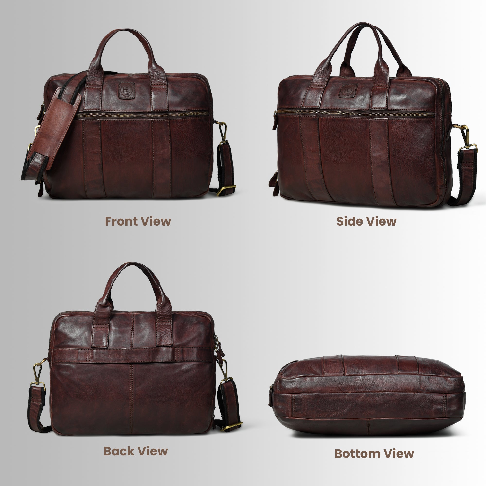 Executive Heritage Pure Leather Laptop Bag - Maroon Colour