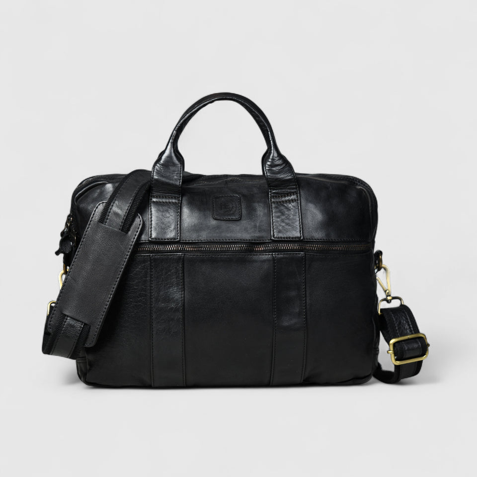 Executive Heritage Pure Leather Laptop Bag - Black Colour