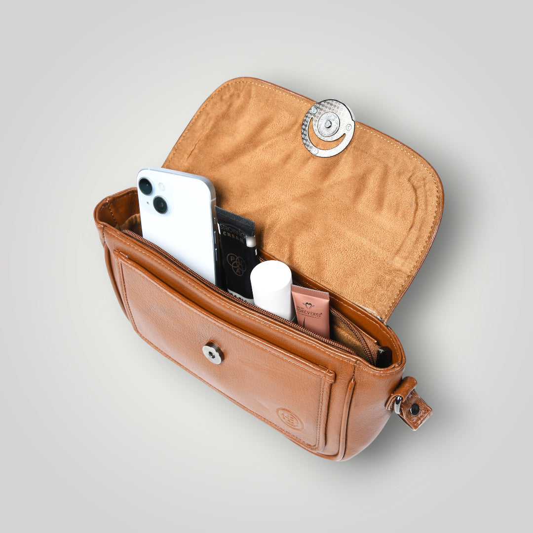 Verdant Elegance Women's Leather Handbag - Maroon Colour