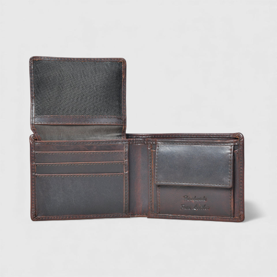 Vintage Leather RFID Wallet - Maroon Colour
