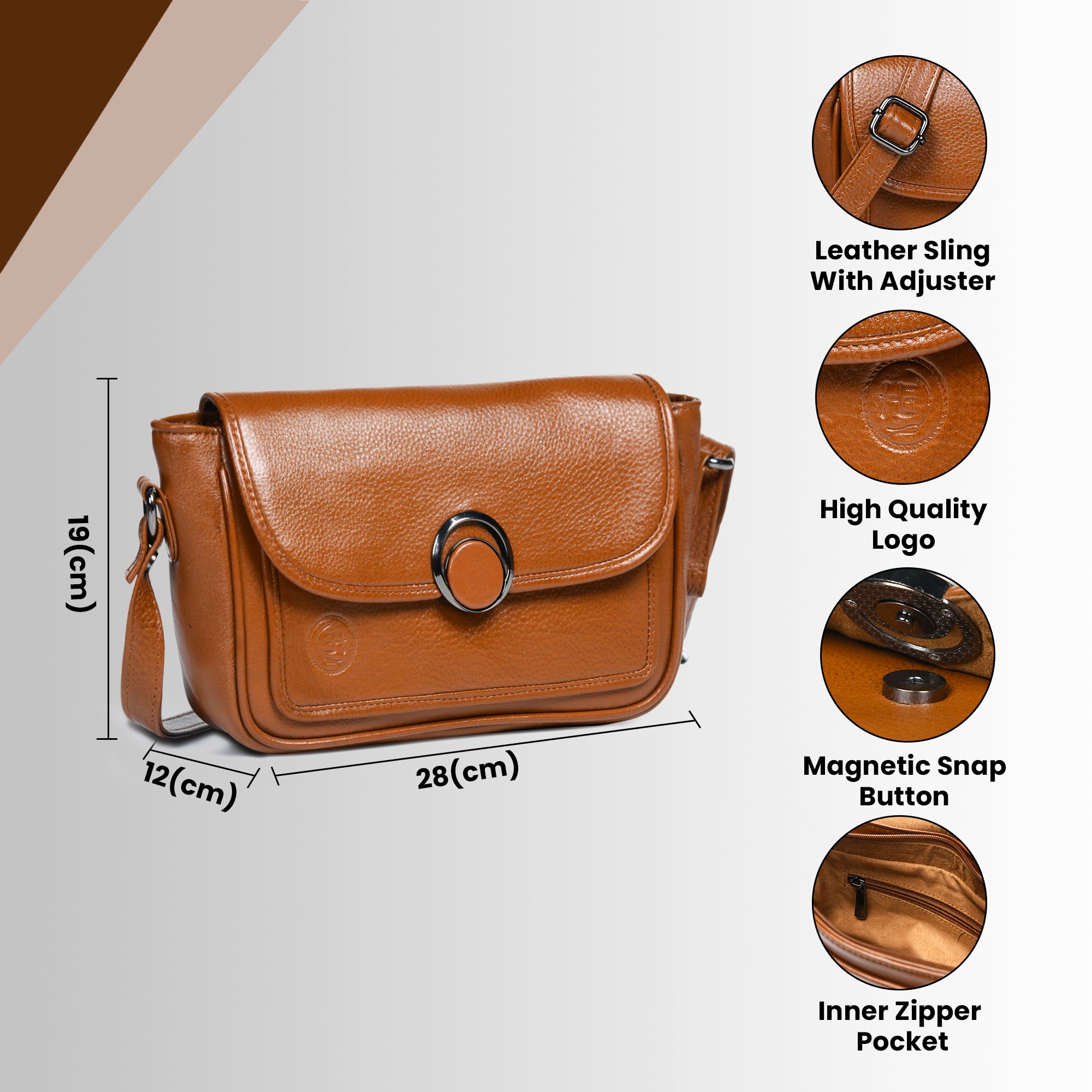 Verdant Elegance Women's Leather Handbag - Maroon Colour