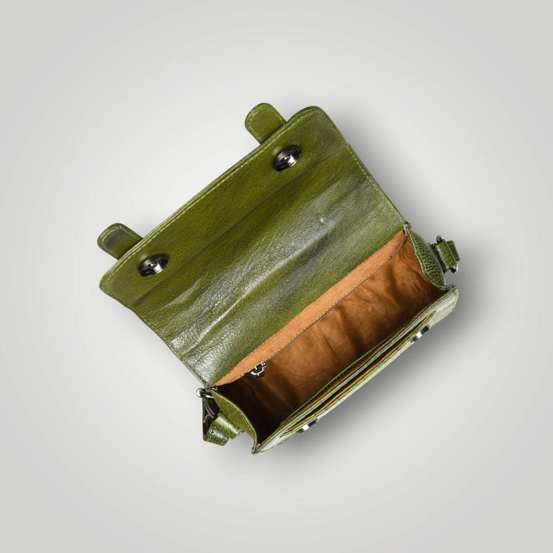 Urban Voyager Leather Belt Bag - Green Colour