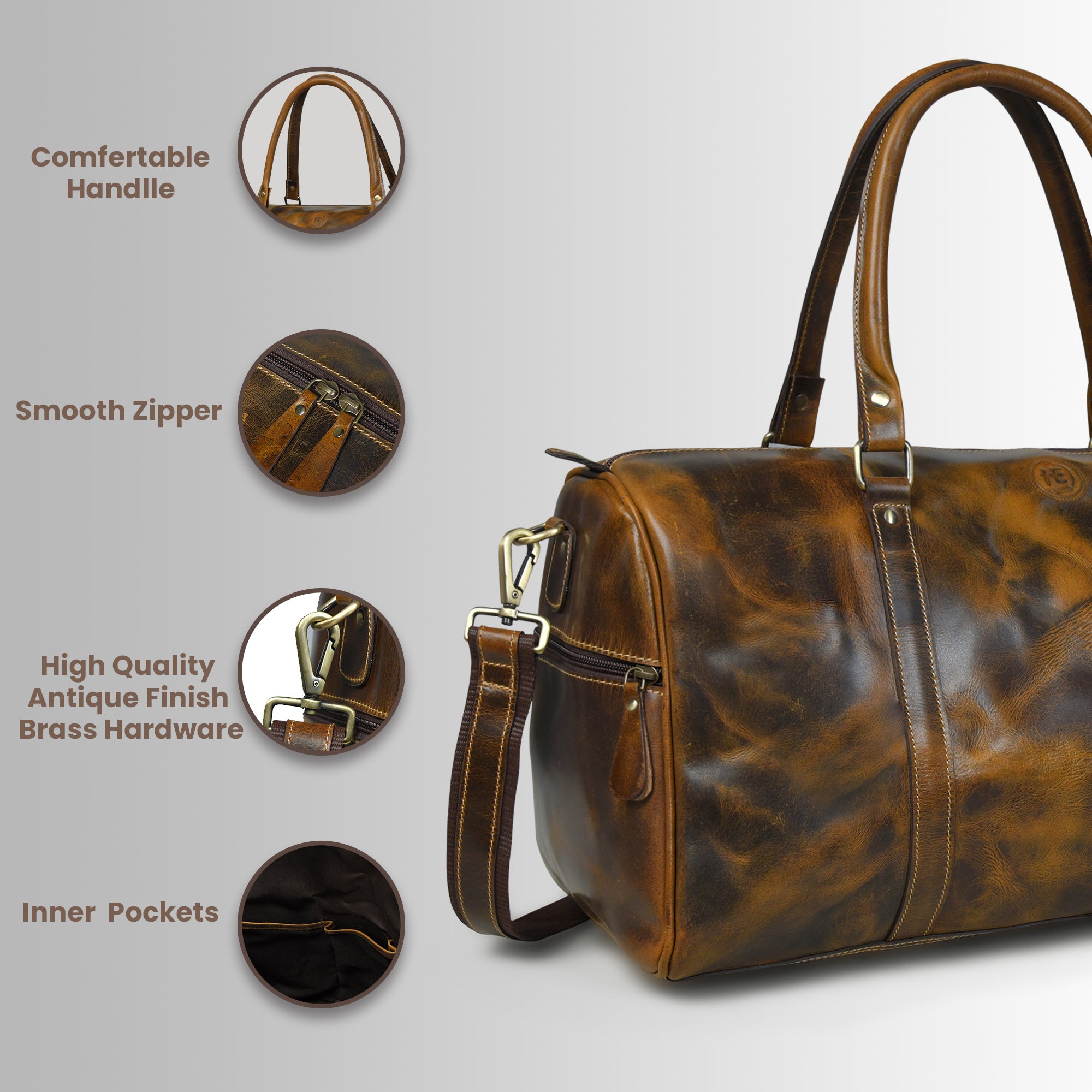 Voyager Vintage Leather Duffle Bag