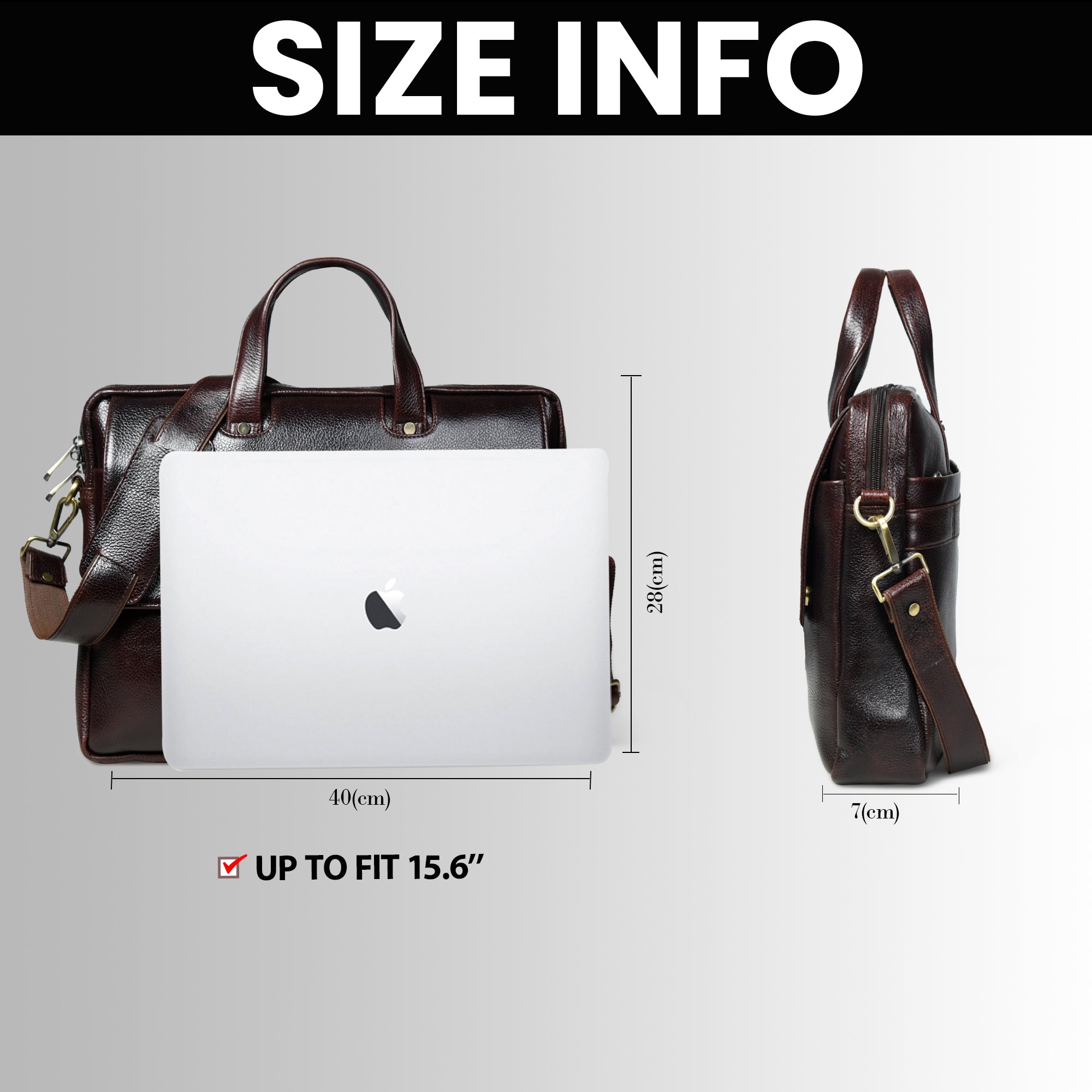 Executive Edge Leather Laptop Briefcase - Maroon Colour