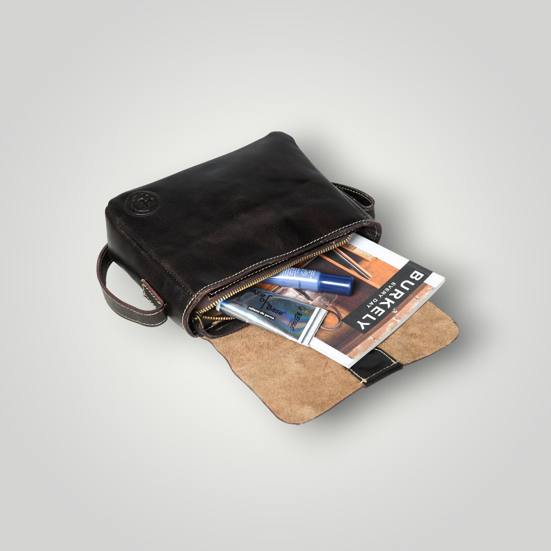 The Heritage Leather Satchel Bag - Black Colour