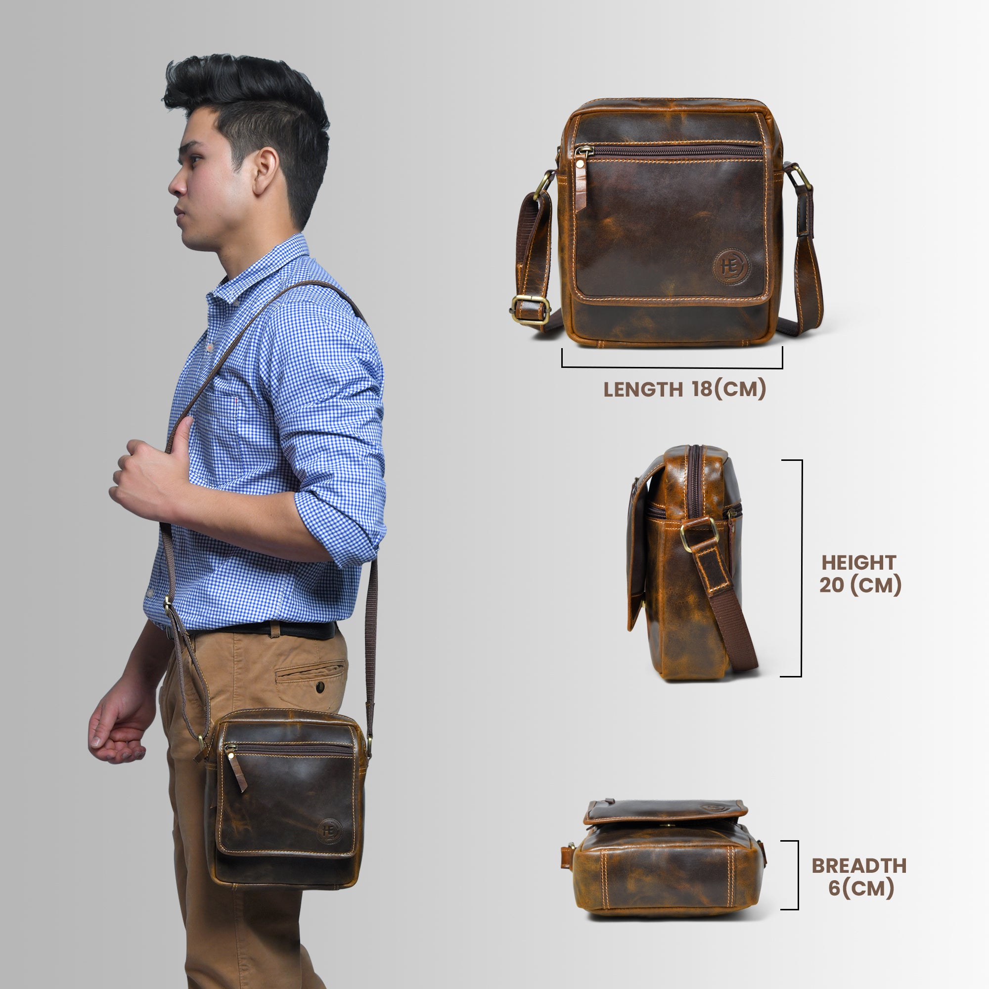 Explorer Vintage Leather Sling Bag - Maroon Colour
