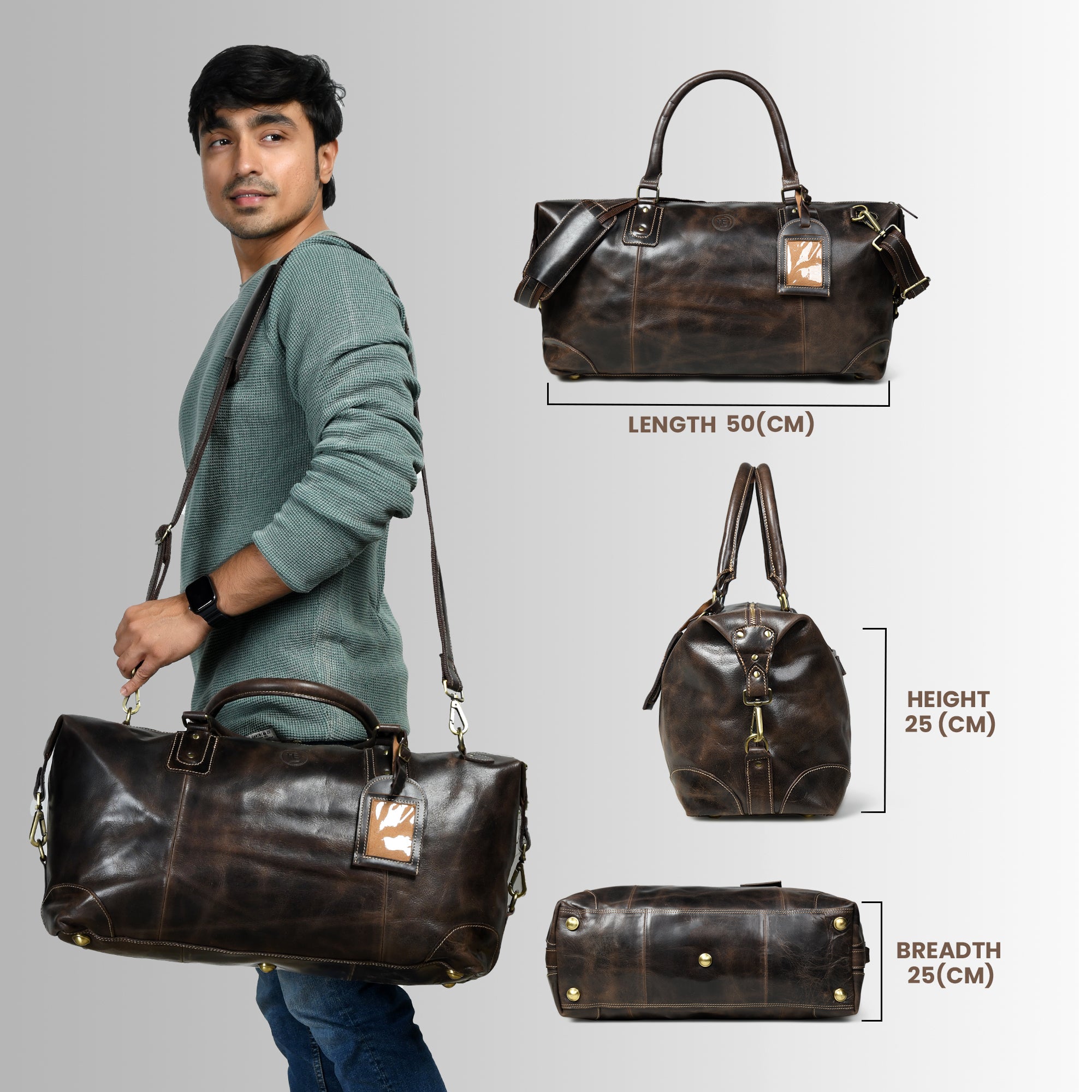 The Regent Voyager – Vintage Leather Travel Duffle - Maroon Colour