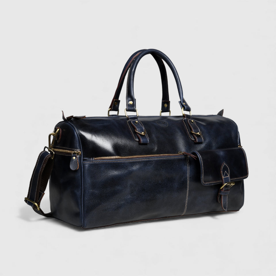 The Odyssey Leather Travel Duffle - Black Colour