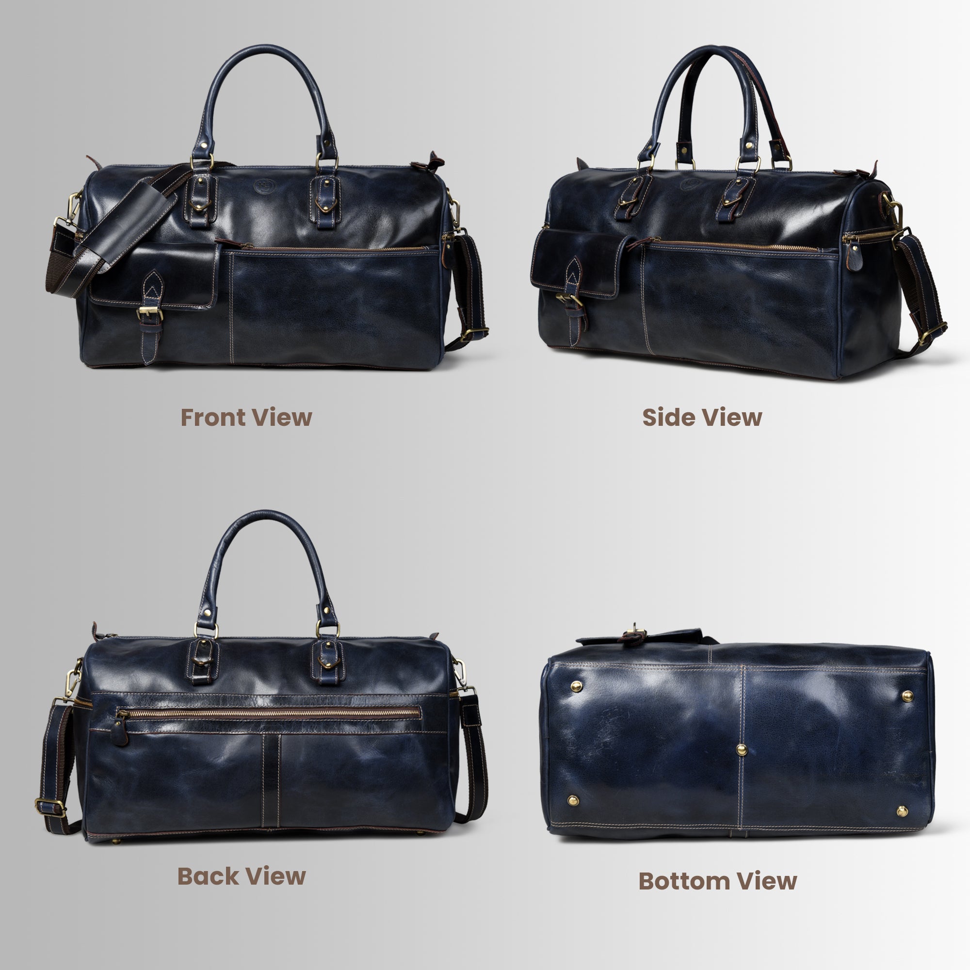 The Odyssey Leather Travel Duffle - Black Colour