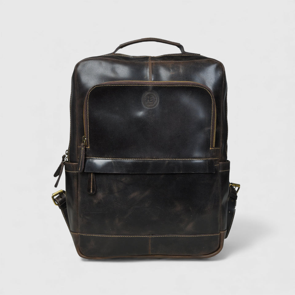 Alpine Vintage Leather Laptop Backpack - Brown Colour