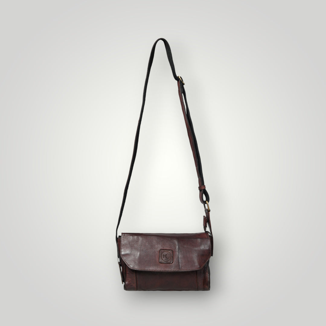 Heritage Leather Crossbody Bag - Maroon Colour