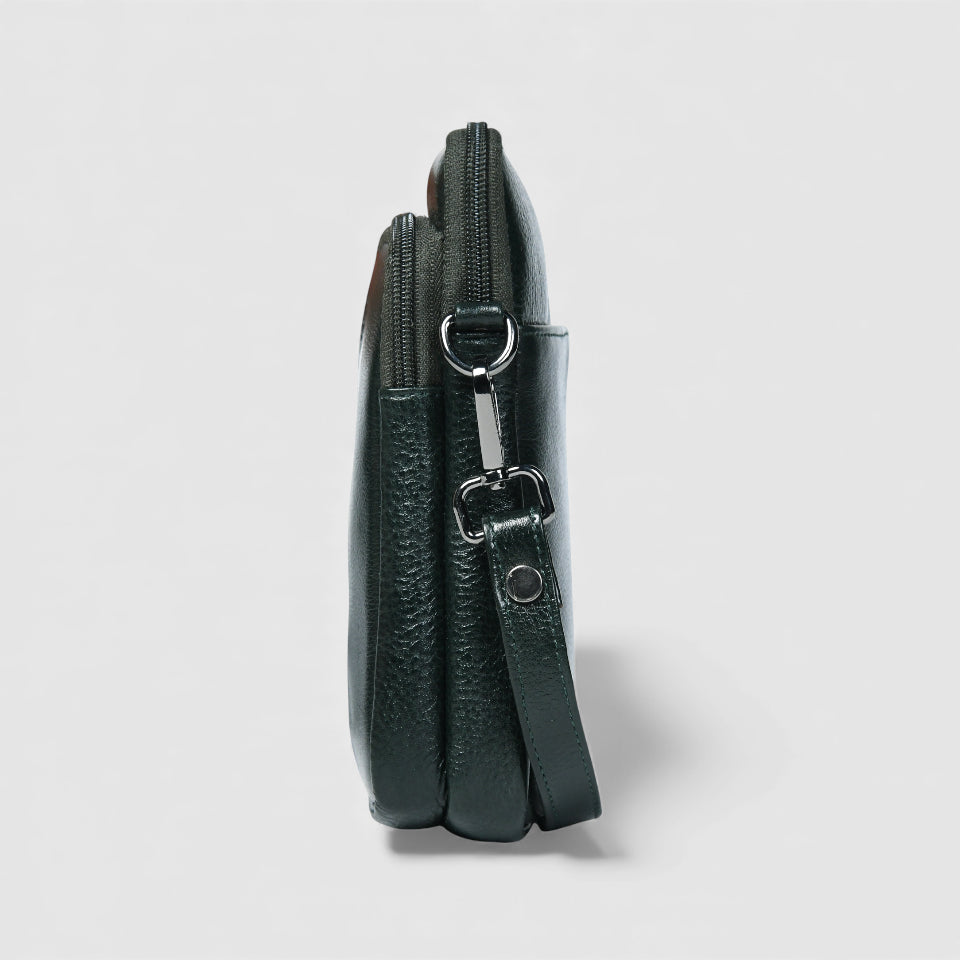 AmberStride Leather Sling Bag - Black Colour