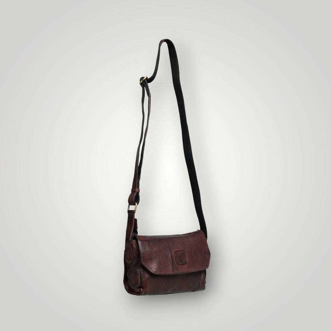 Heritage Leather Crossbody Bag - Maroon Colour