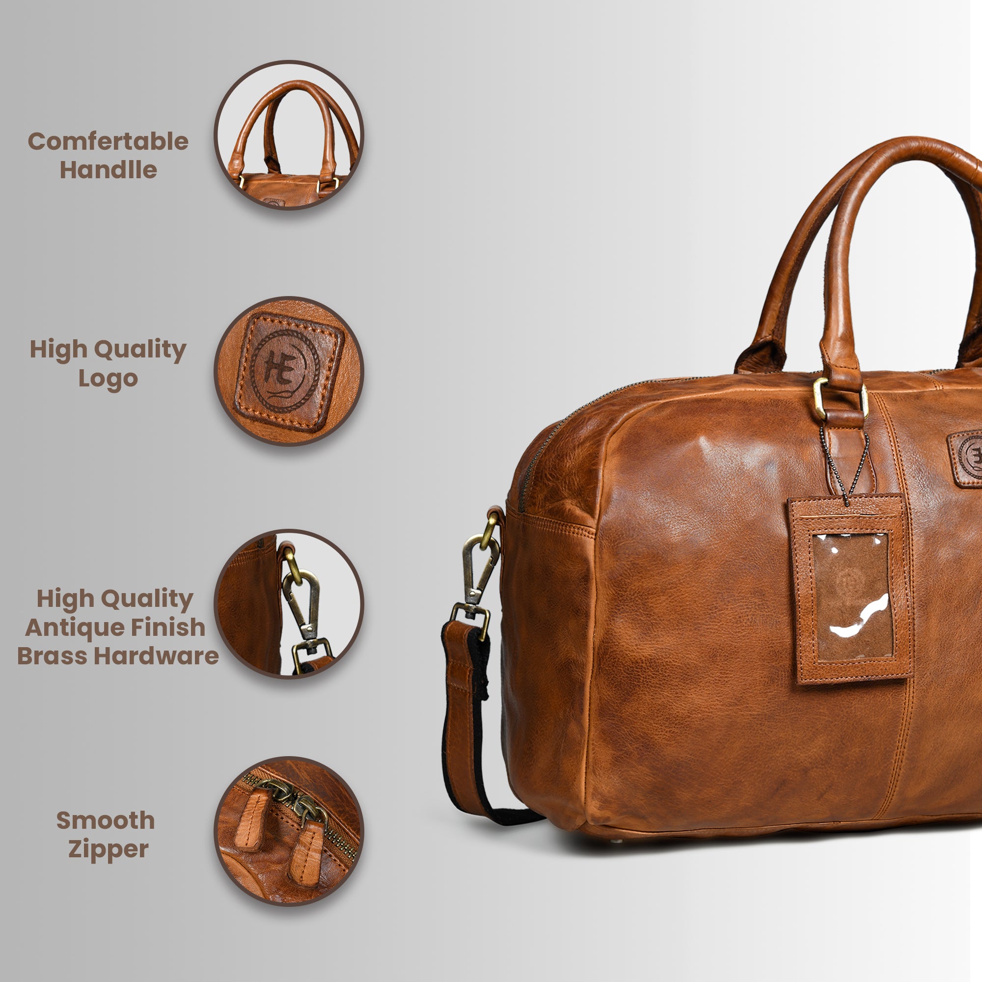 Imperium Luxe Leather Duffle - Brown Colour