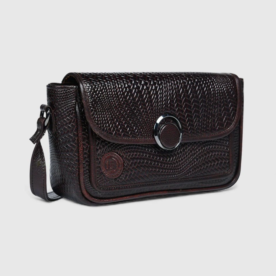 Chic Leather Women's Handbag - Brown Colour