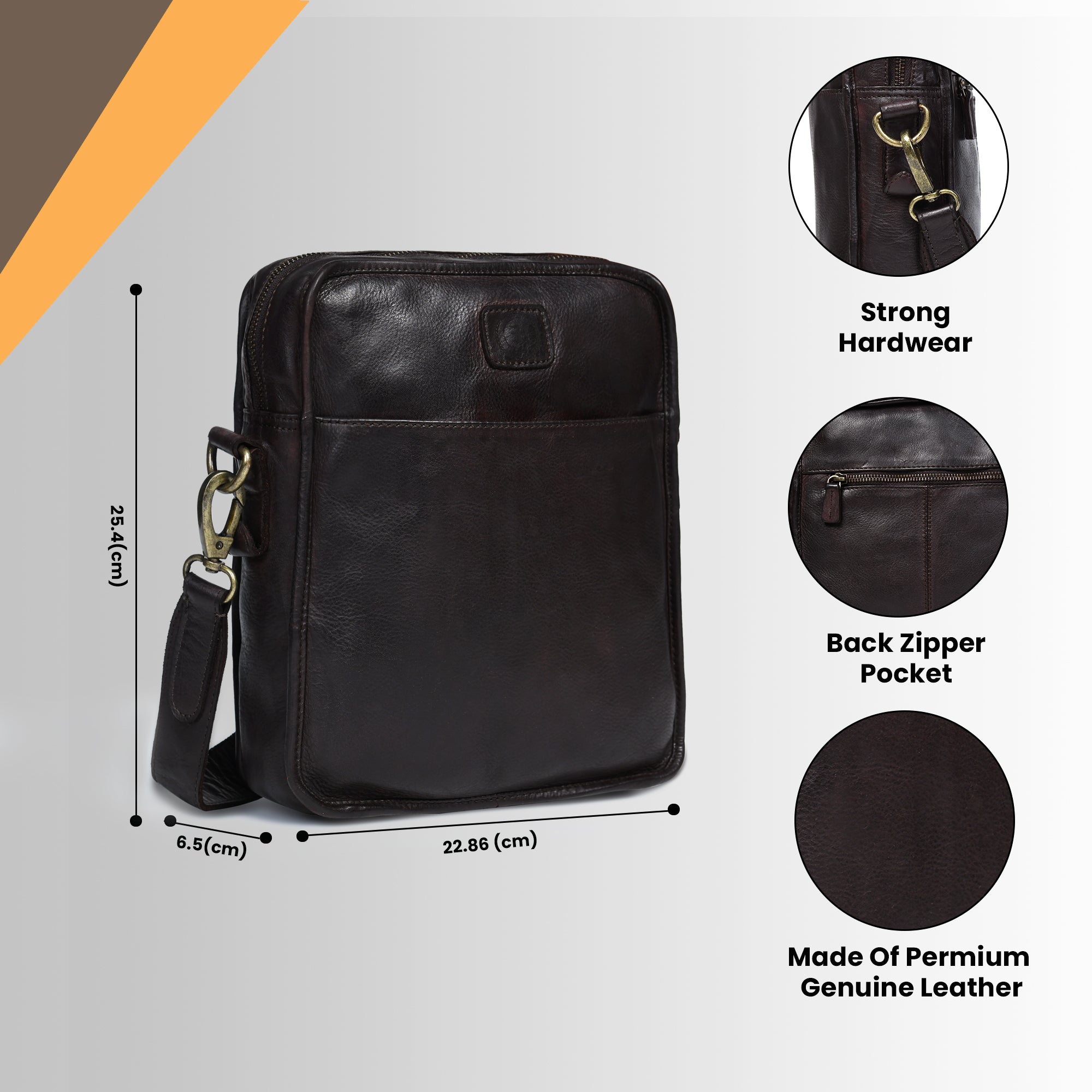 Verdant Trail Leather Sling Bag – Brown Colour