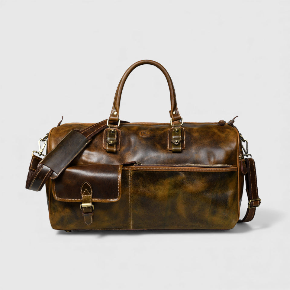 The Odyssey Leather Travel Duffle - Brown Colour