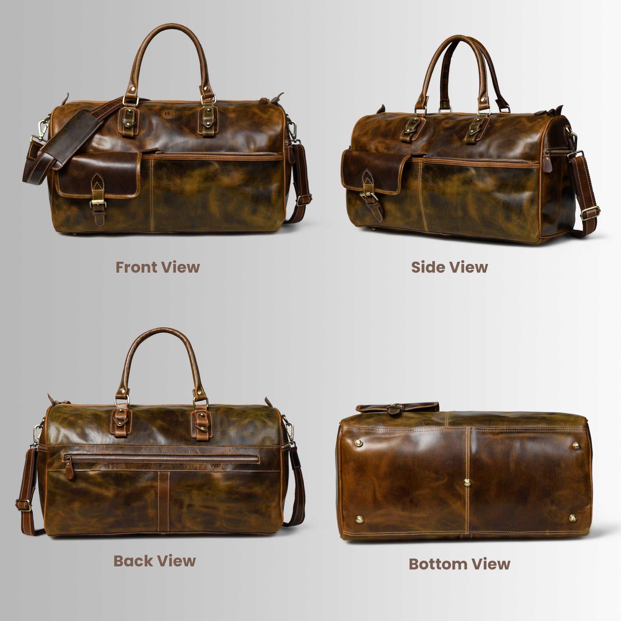 The Odyssey Leather Travel Duffle - Brown Colour