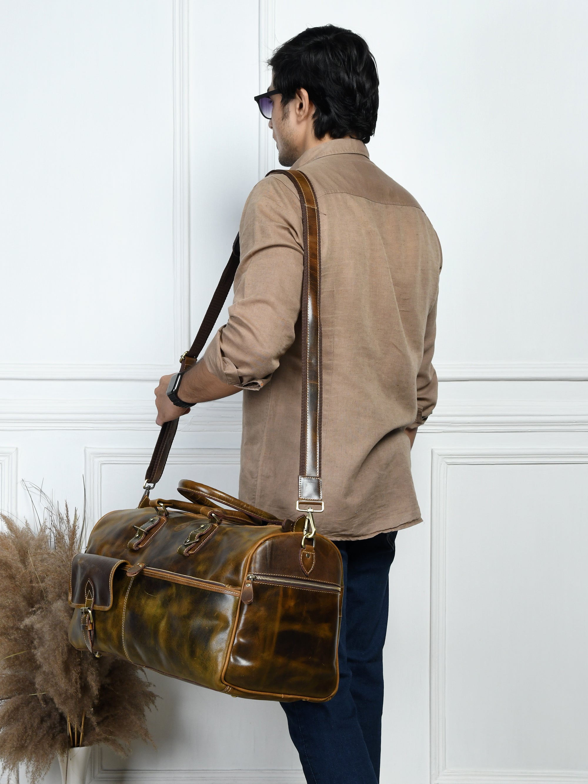 The Odyssey Leather Travel Duffle - Brown Colour