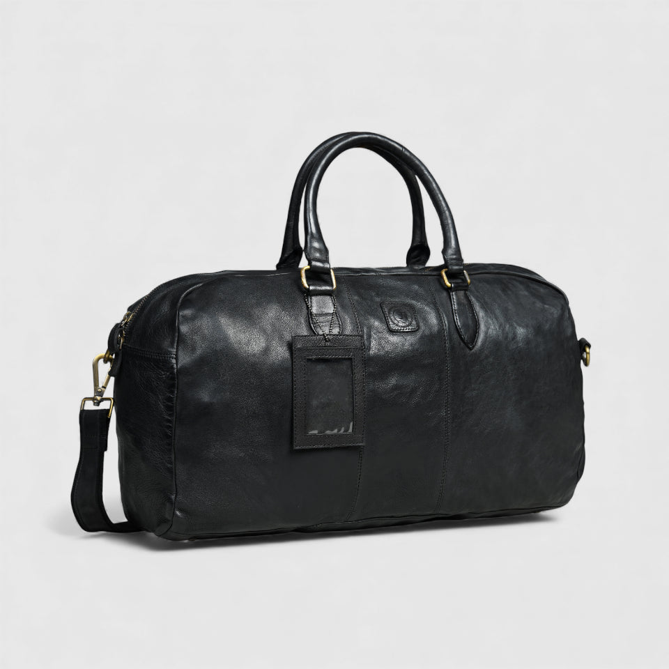 Imperium Luxe Leather Duffle Bag - Black Colour