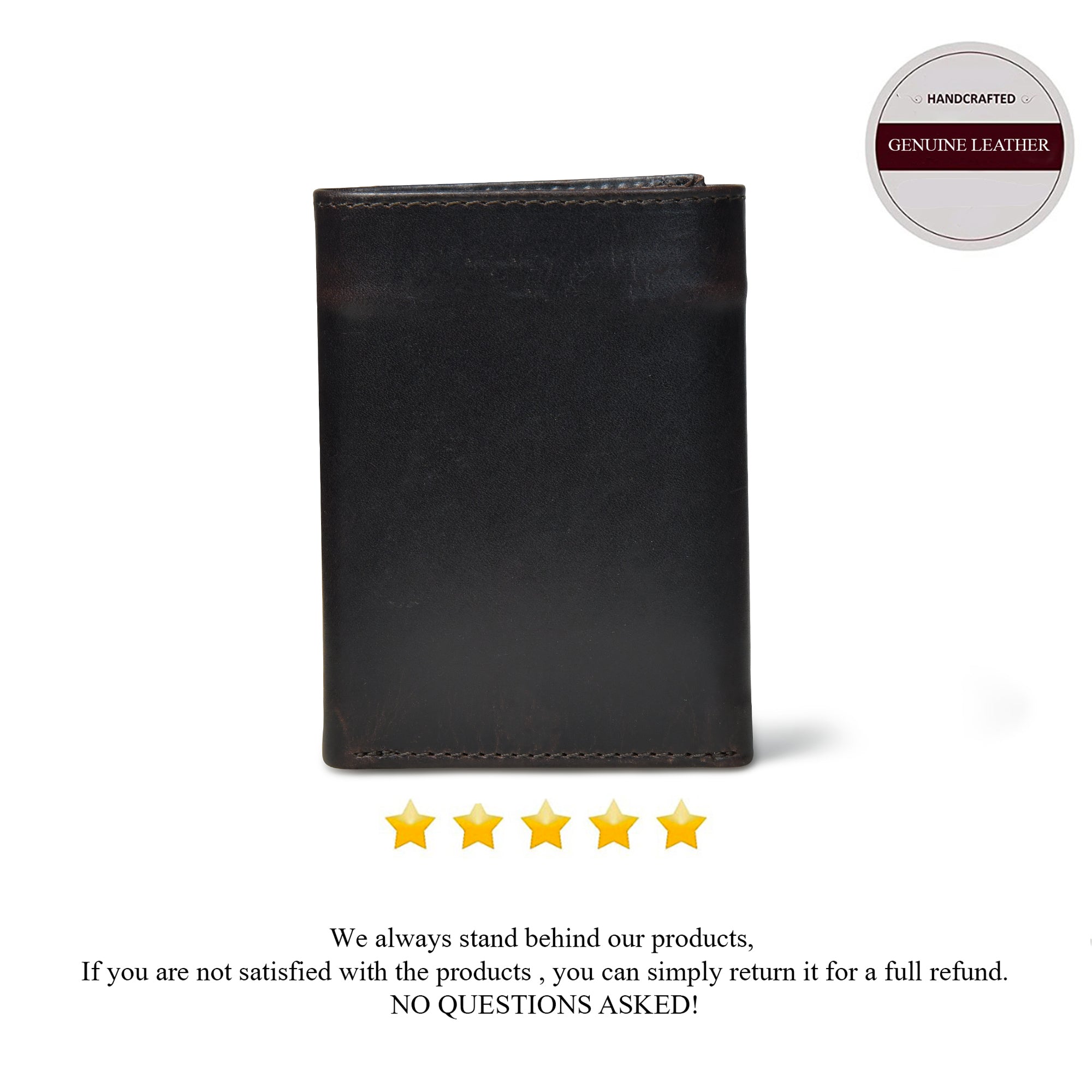 Midnight Luxe Vertical Bifold Wallet - Black Colour