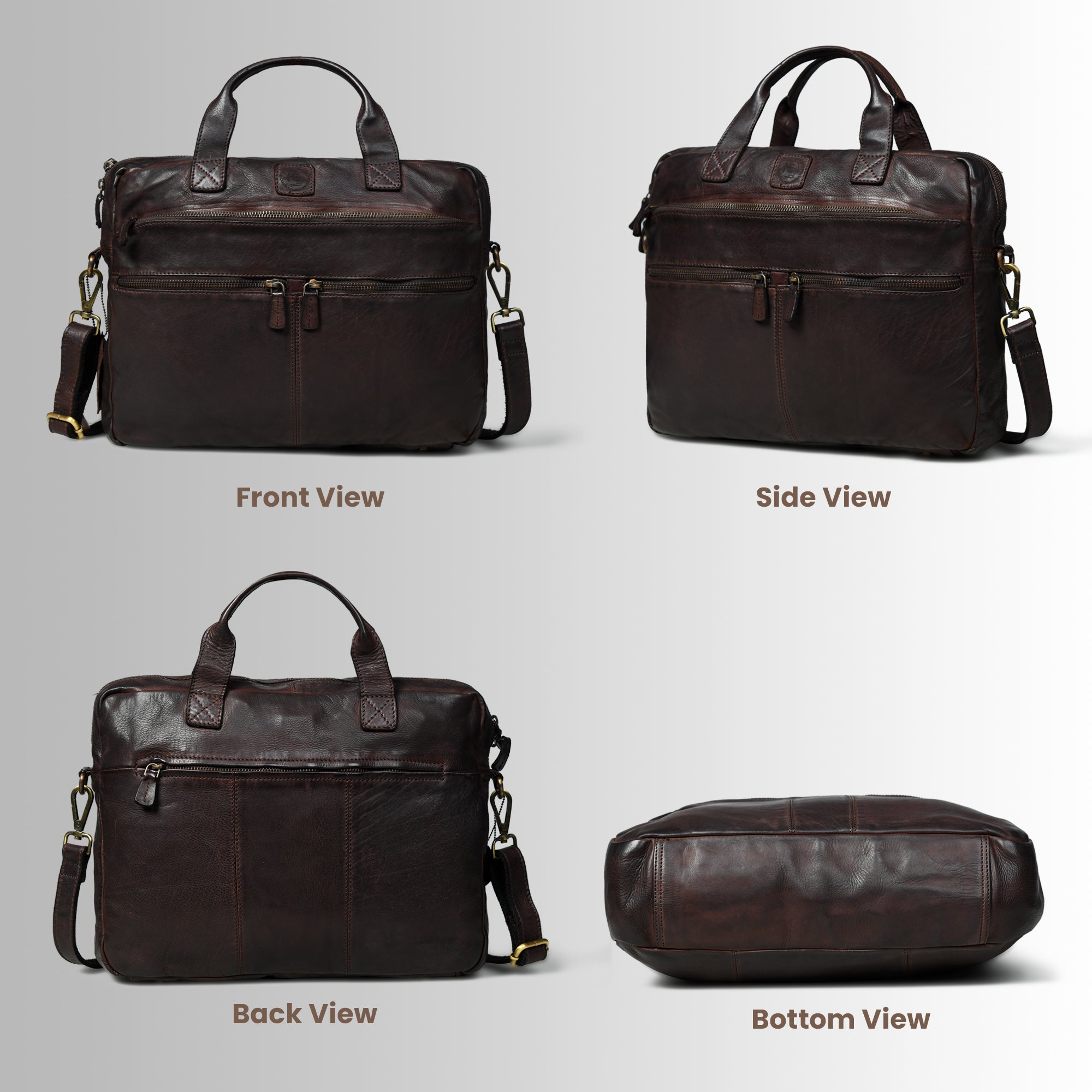 Voyager Vintage Leather Laptop Bag - Maroon Colour
