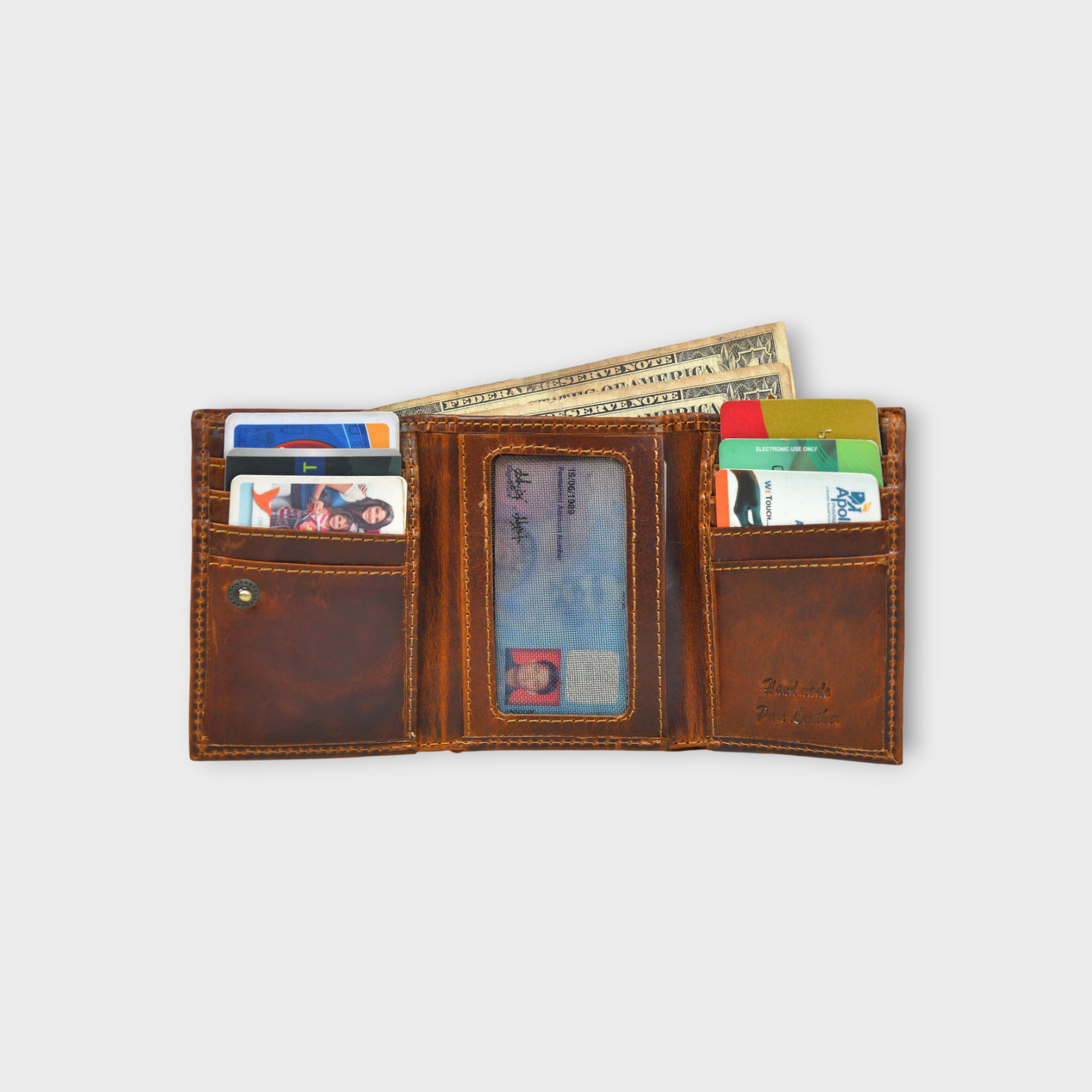 Midnight Luxe Vertical Bifold Wallet - Maroon Colour