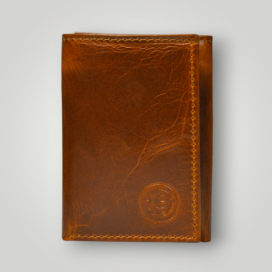 Midnight Luxe Vertical Bifold Wallet - Brown Colour