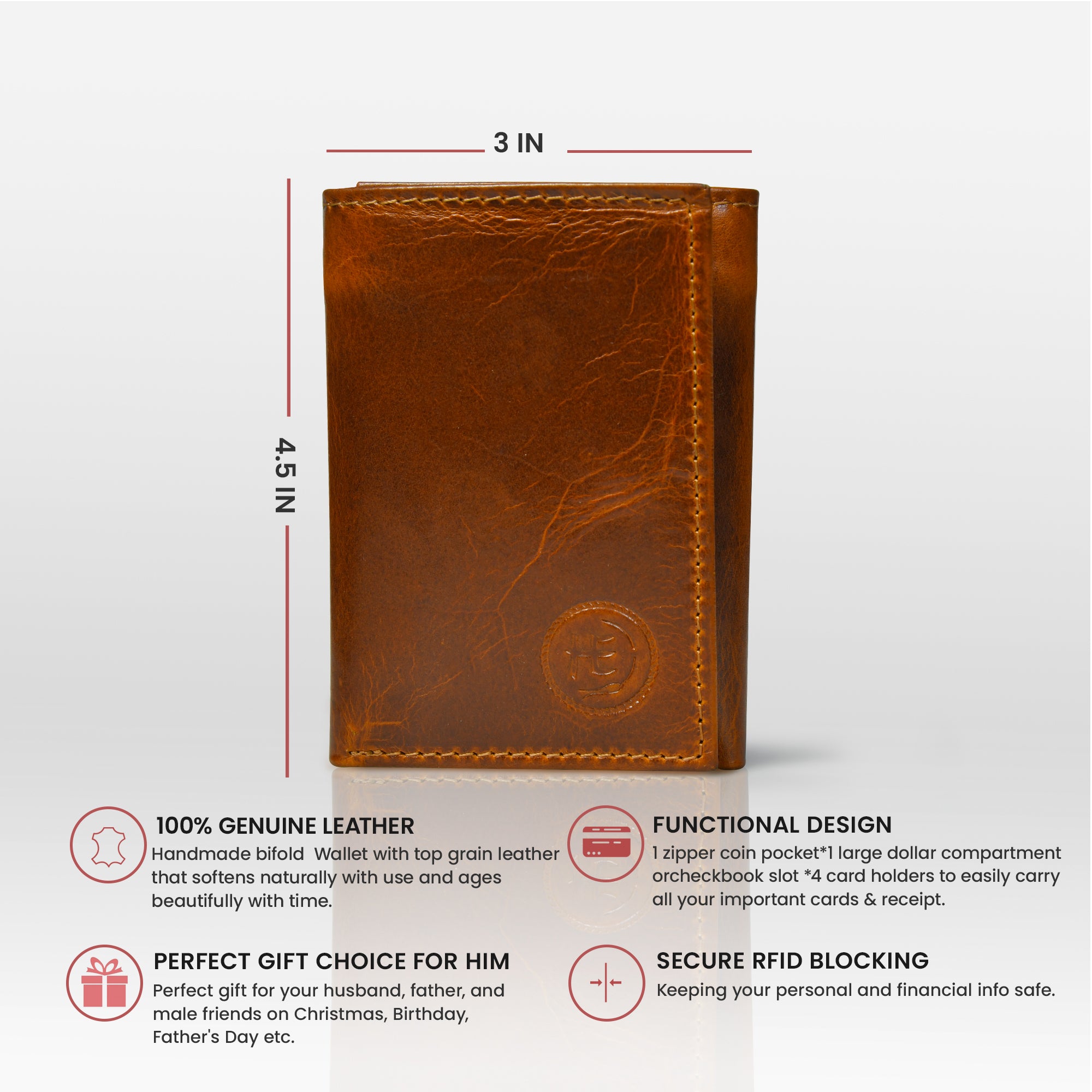 Midnight Luxe Vertical Bifold Wallet - Brown Colour