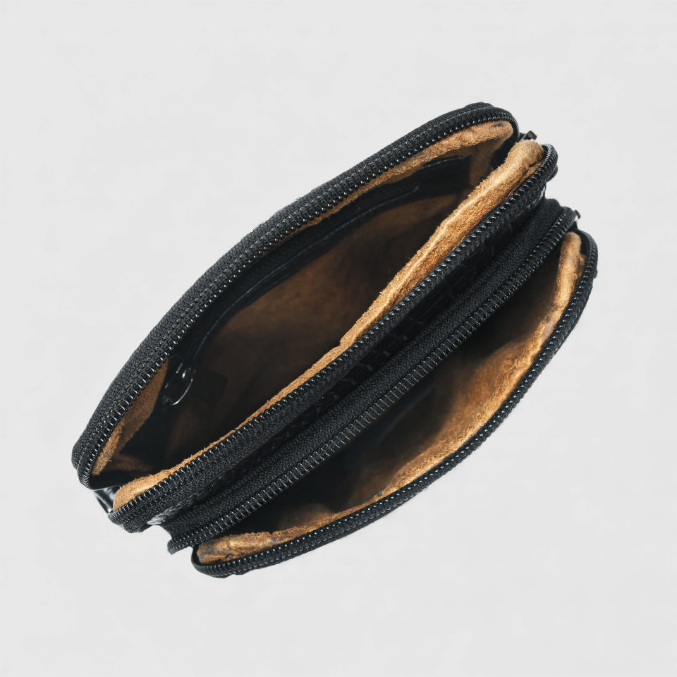 Croc Luxe Leather Sling Bag – Black Colour