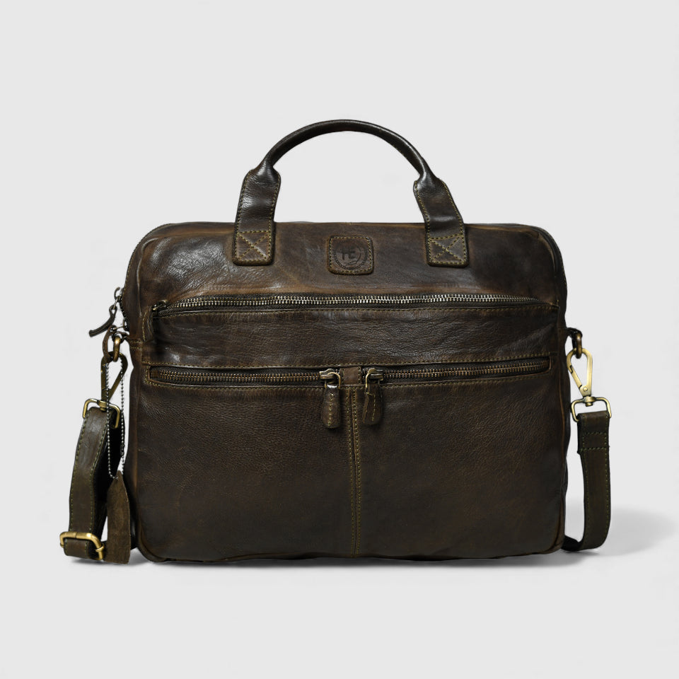 Voyager Vintage Leather Laptop Bag - Brown Colour