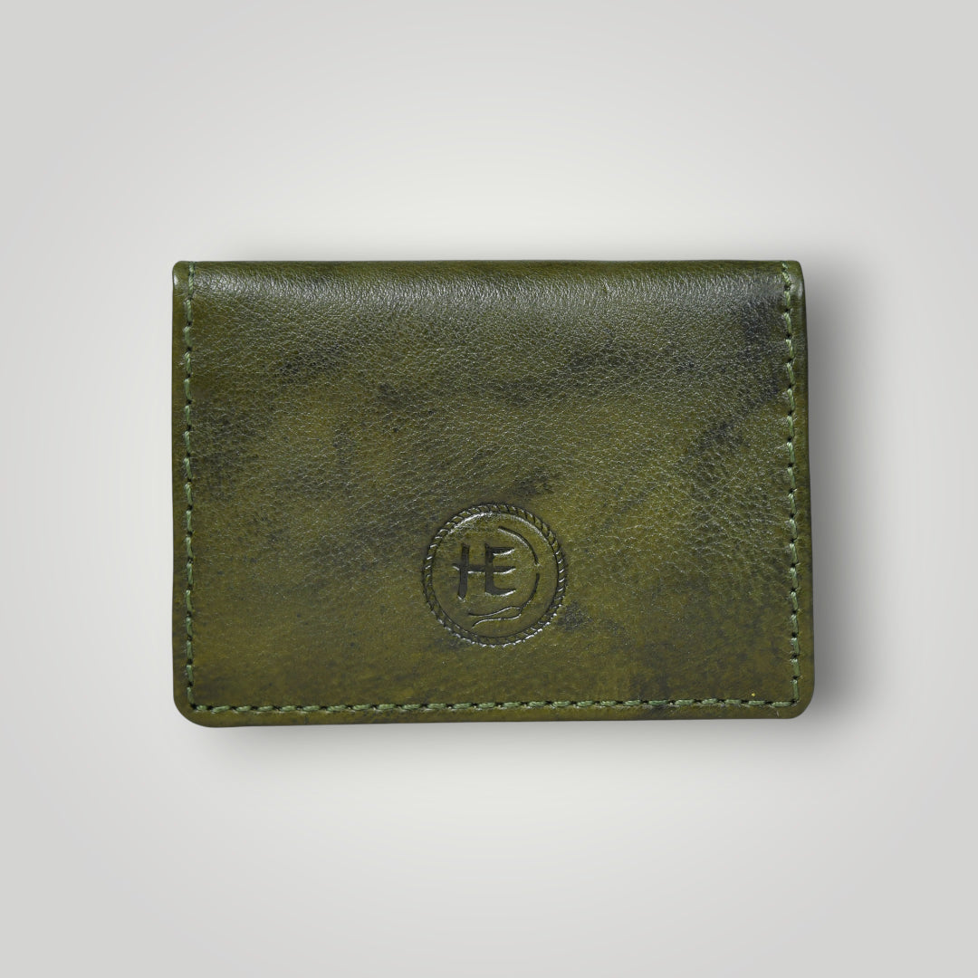 Classic Leather Card Wallet - Olive Colour
