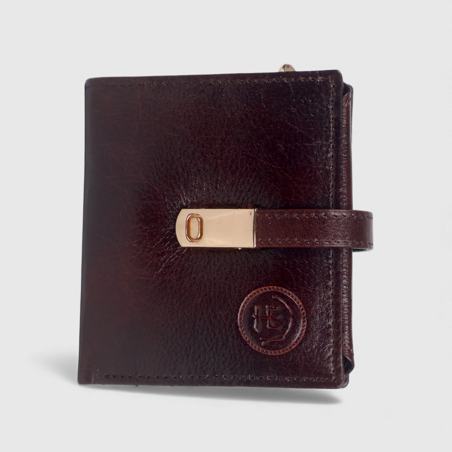Crest Compact Leather Trifold Wallet – Tan Colour
