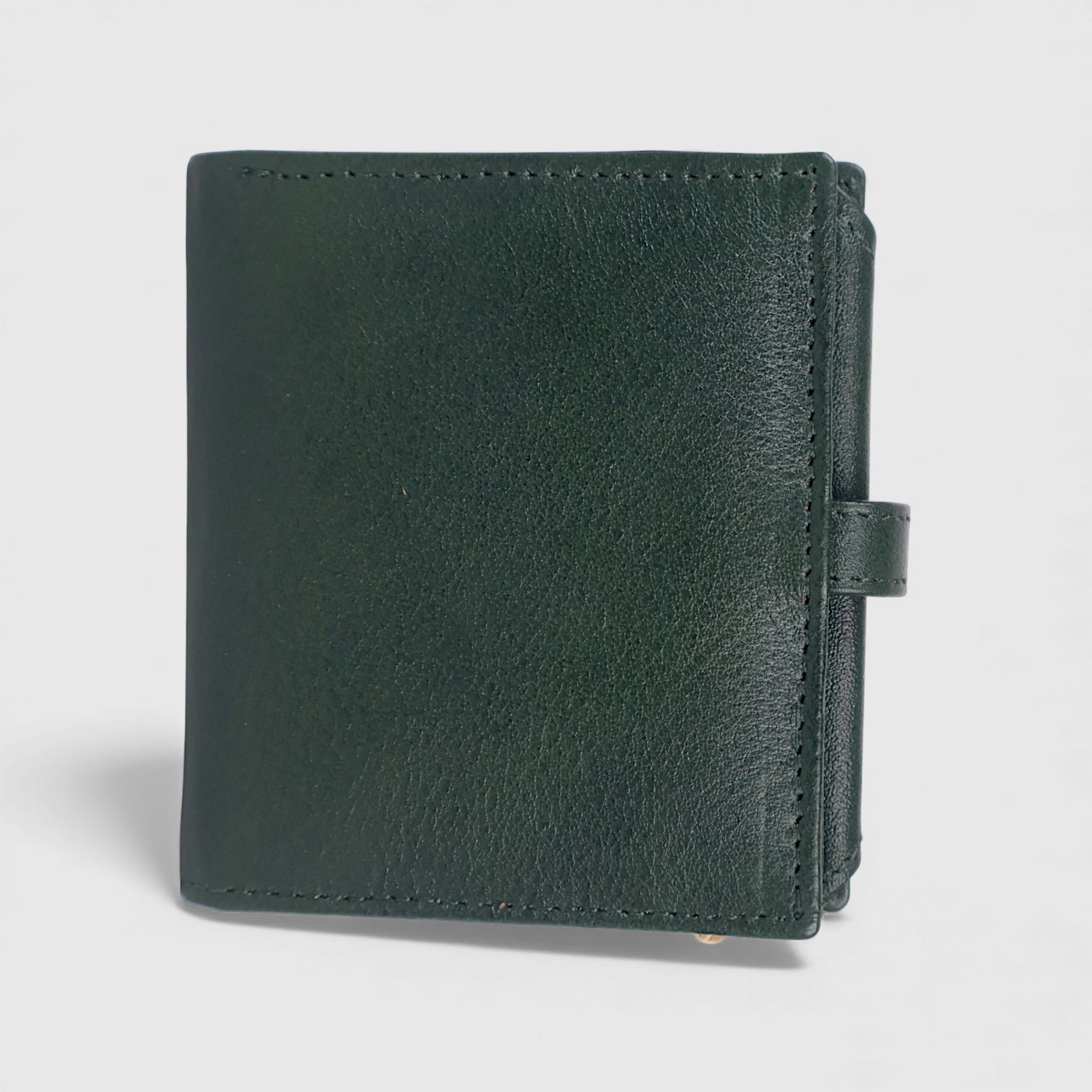 Crest Compact Leather Trifold Wallet – Green Colour