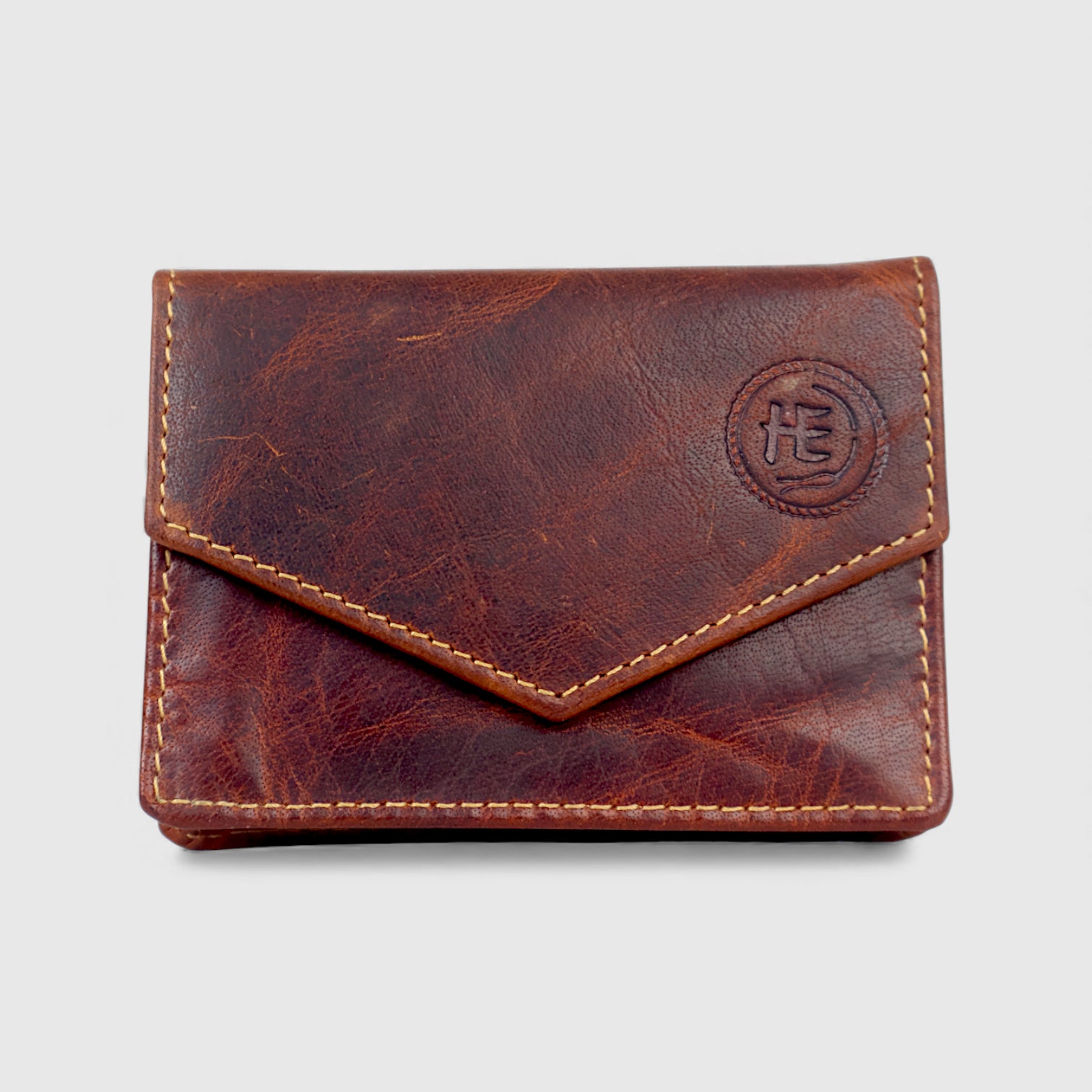 Emerald Regency Compact Vintage Leather Card Wallet - Maroon Colour